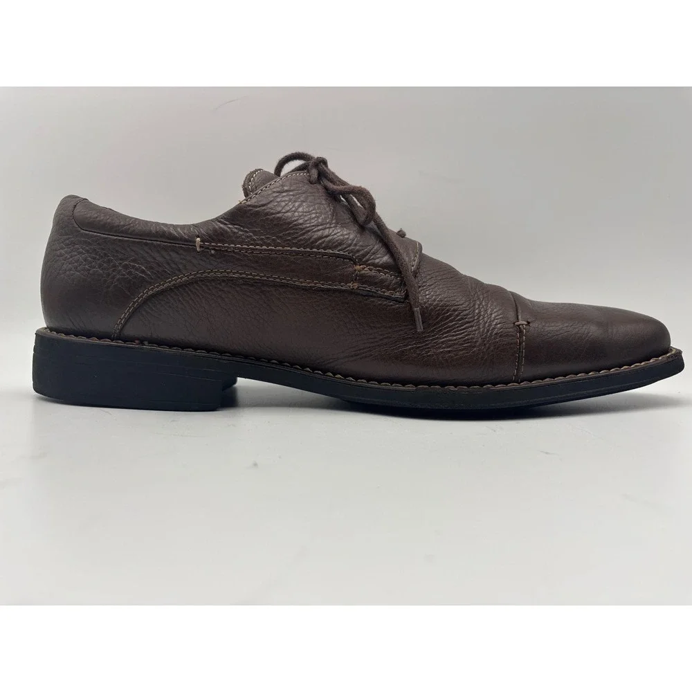Sandro Moscoloni Men's Brown Leather Cap-Toe Derby Shoes Size 14 Made in Brazil